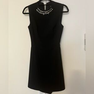 FRENCH CONNECTION, size 4, black sleeveless dress with bejeweled neckline​​​​